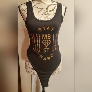 Redfox Hustle Hard Stay Humble Small black Bodysuit